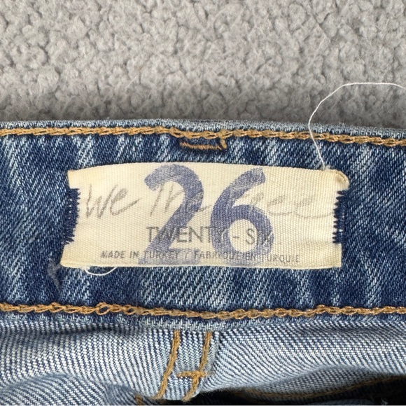 We The Free Jeans Womens 26 Med Wash High Rise Split Hem Full Length 70s Bootcut - Picture 16 of 16